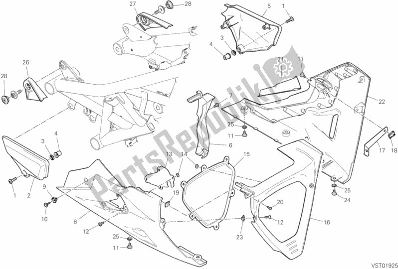 Tutte le parti per il 36c - Carenatura del Ducati Diavel 1260 S Brasil 2020